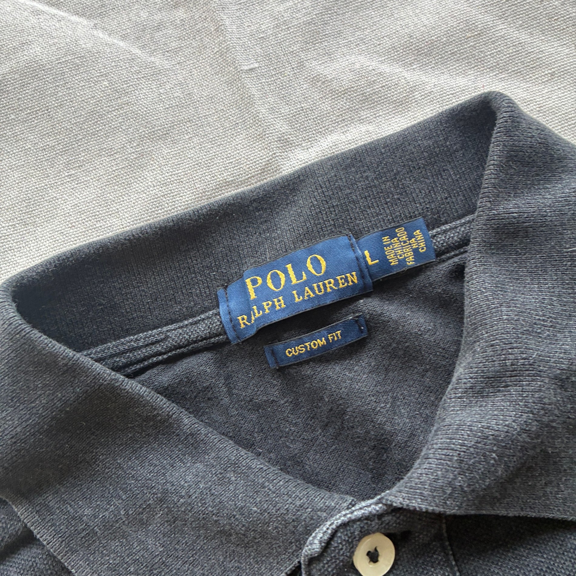 Polo Ralph Lauren Custom Fit Big Pony Polo Shirt Black Men's Size L - Image 4