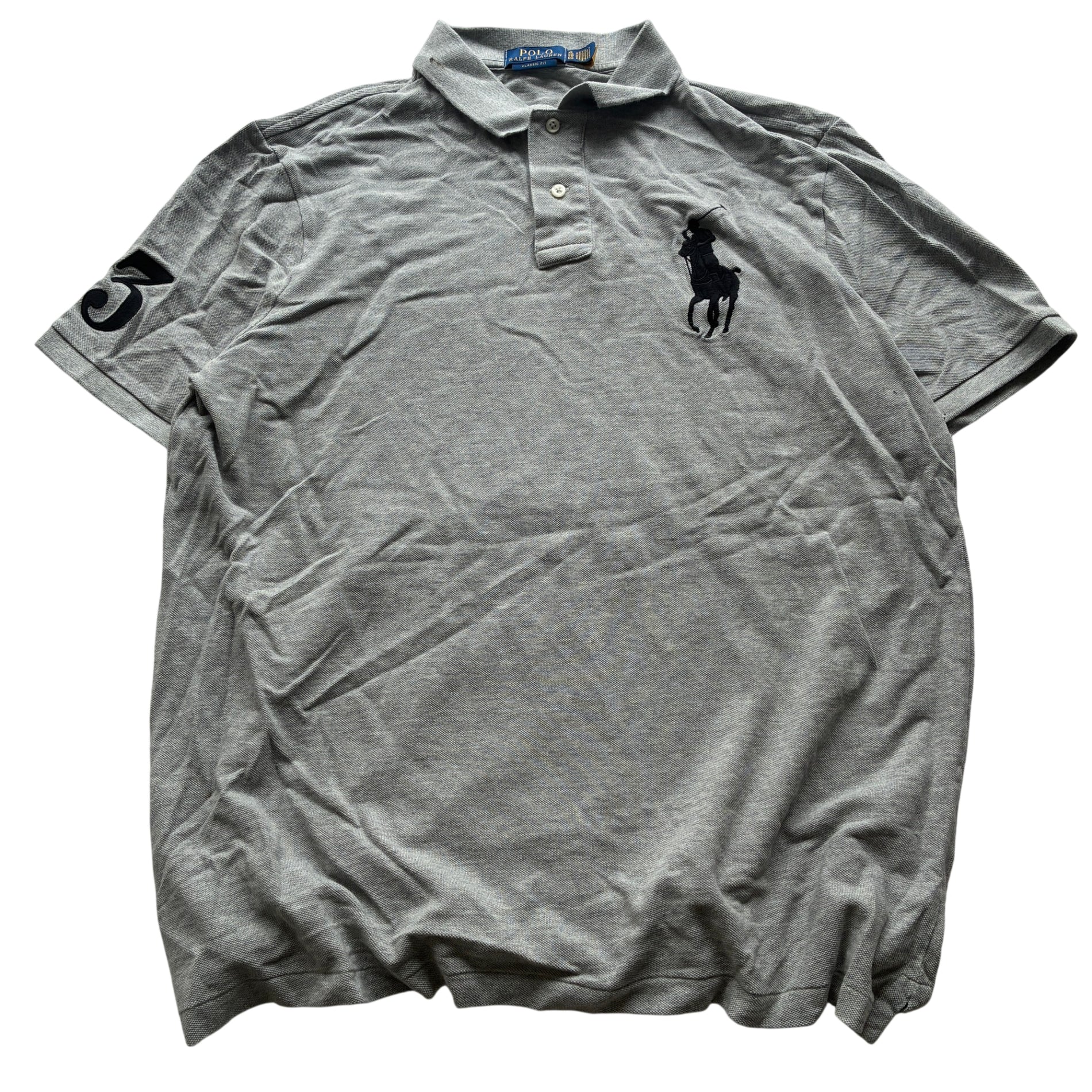 Polo Ralph Lauren Classic Fit Big Pony Polo Shirt Grey XL - Image 1