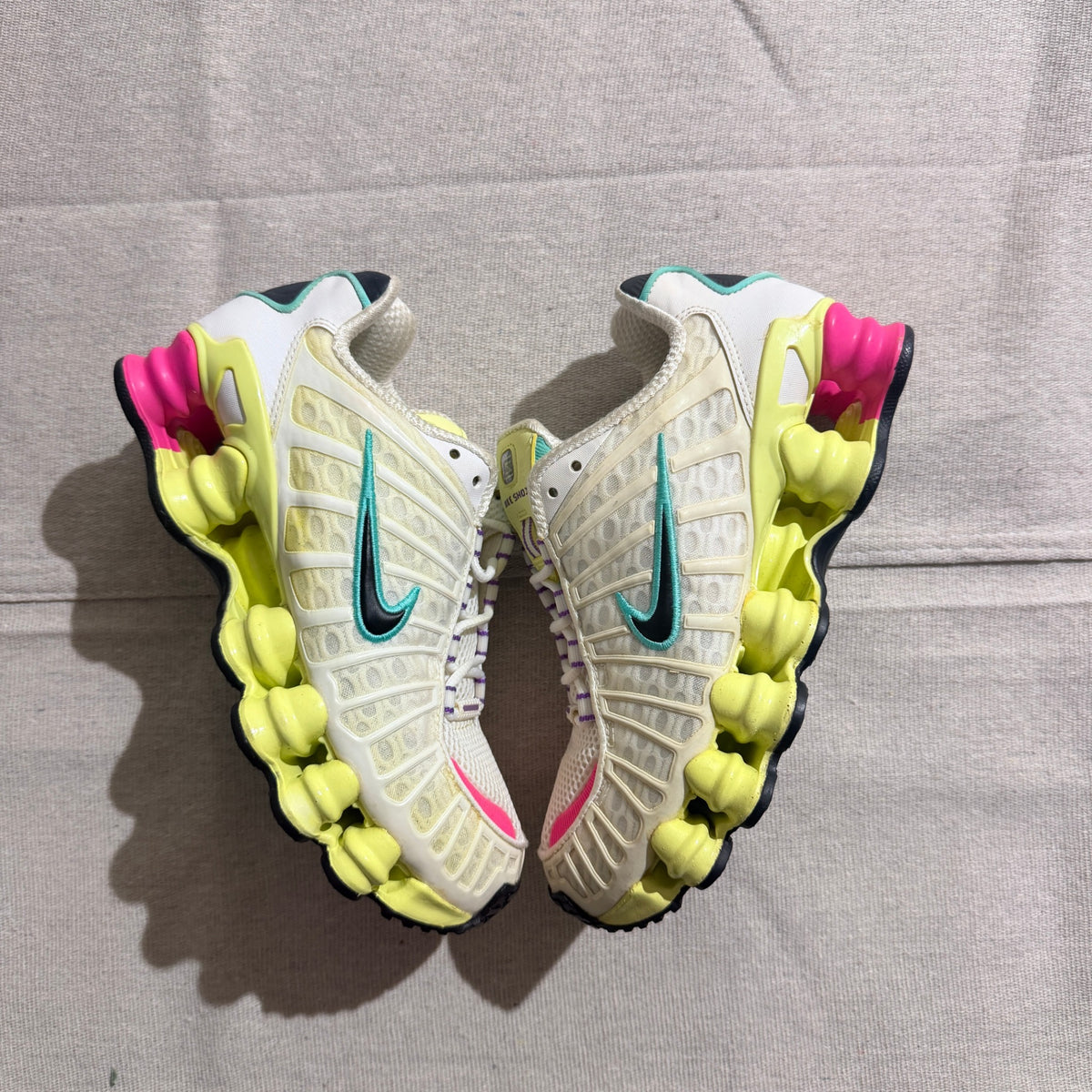 Nike Shox TL White Lime Blast Hyper Pink Sneakers - Image 2
